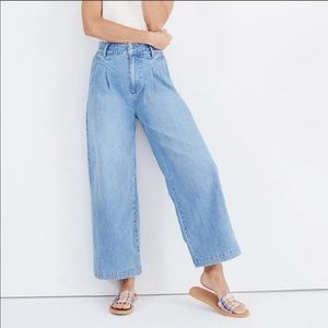 Madewell Pleated Wide-Leg Jeans in Kinnon Wash Sz0
